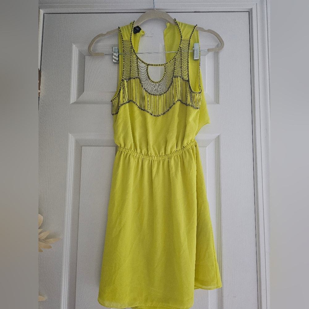 Neon yellow bebe y2k dress xs